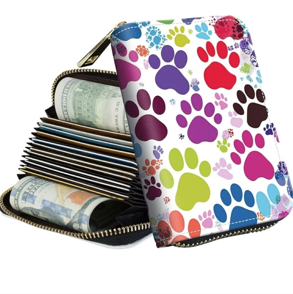 Colorful Paw Print Wallet